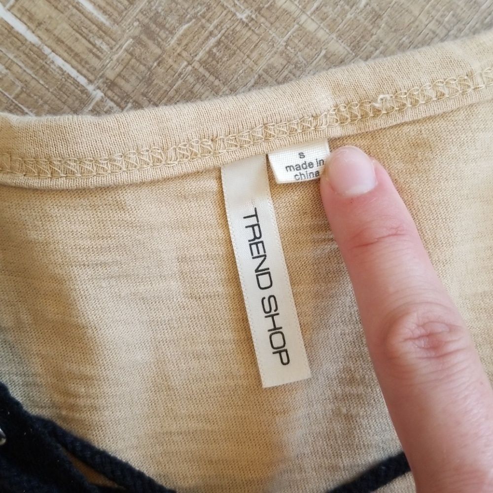 🔥3 for $20 | Lace Up Tan Shirt - Picture 3 of 5